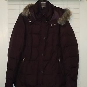Purple down jacket